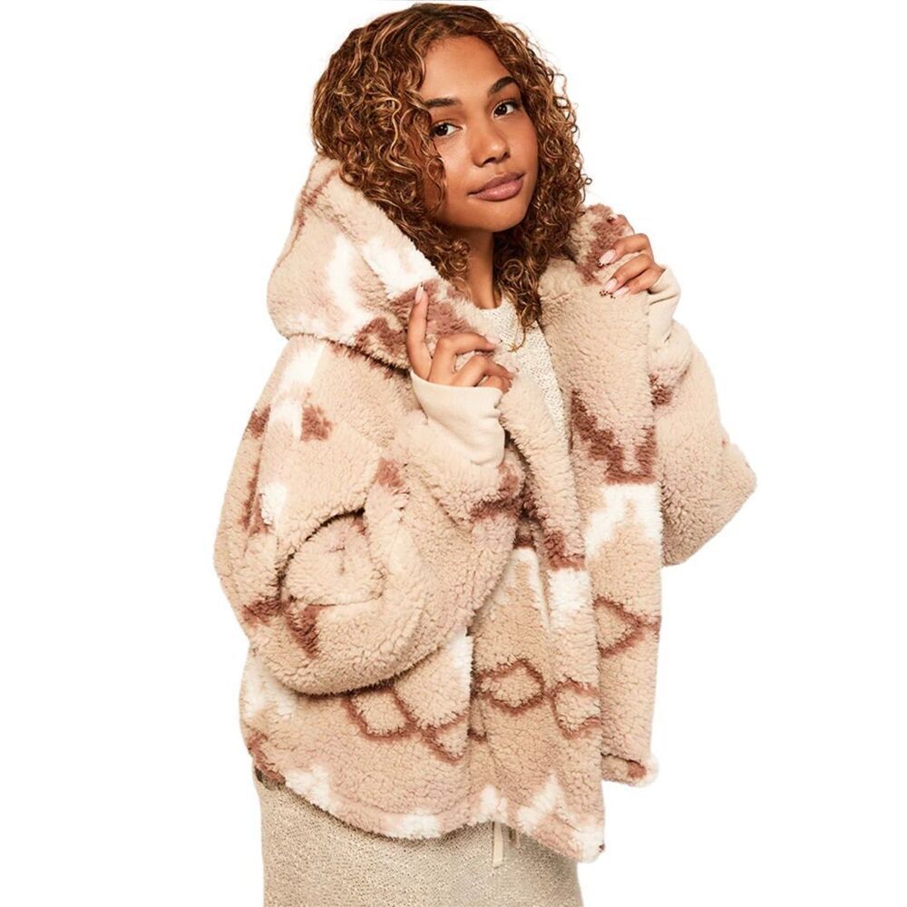 New! Jill Martin Fair Isle Cropped Sherpa Lounger Sz XS